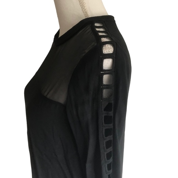 IRO Ashty Mesh Open Ladder Arm Blouse Black Small - Picture 8 of 14